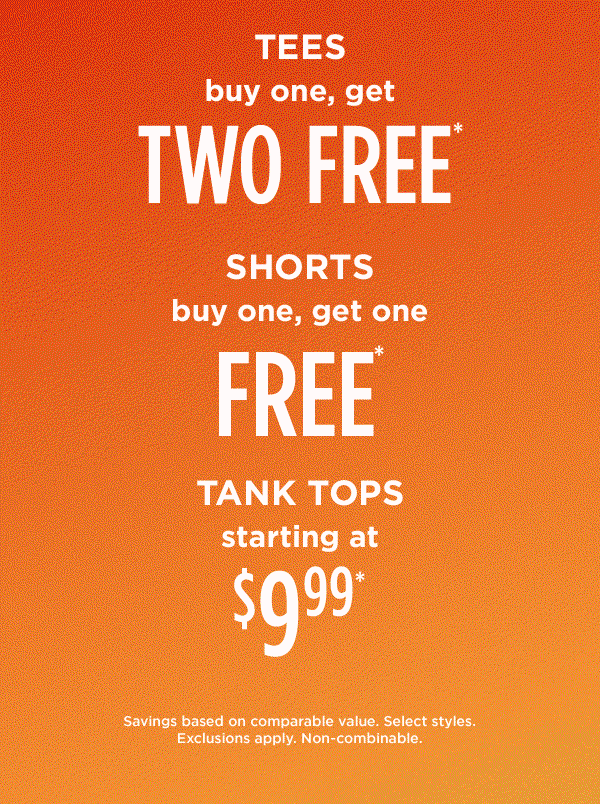 Tees, shorts & tanks