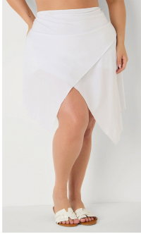 High Waist Asymmetric Swim Skort
