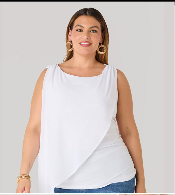Asymmetric Draped Mesh Top