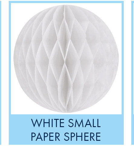 White SM Paper Honeycomb Sphere