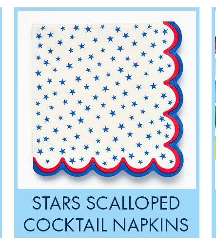 Stars Scalloped Cocktail Napkins
