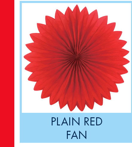 Plain fan, 40cm, Red