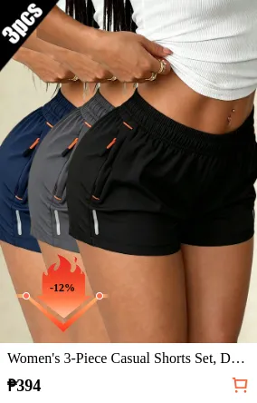 Women s 3-Piece Casual Shorts Set...