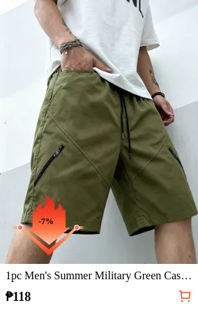 1pc Men s Summer Military Green...
