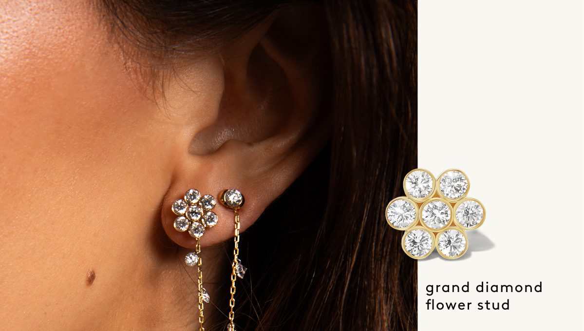 Grand Diamond Flower Stud