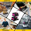 Folding Hand Truck Dolly Utility Luggage Cart Shopping Trolley Collapsible Foldable 2 Baskets for Moving Grocery Office Tennis Ball Camping 4 Wheels