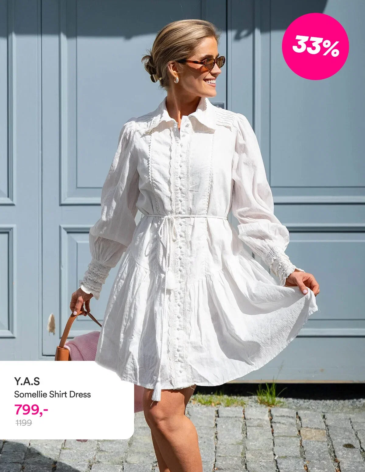 Somellie Long Sleeve Shirt Dress