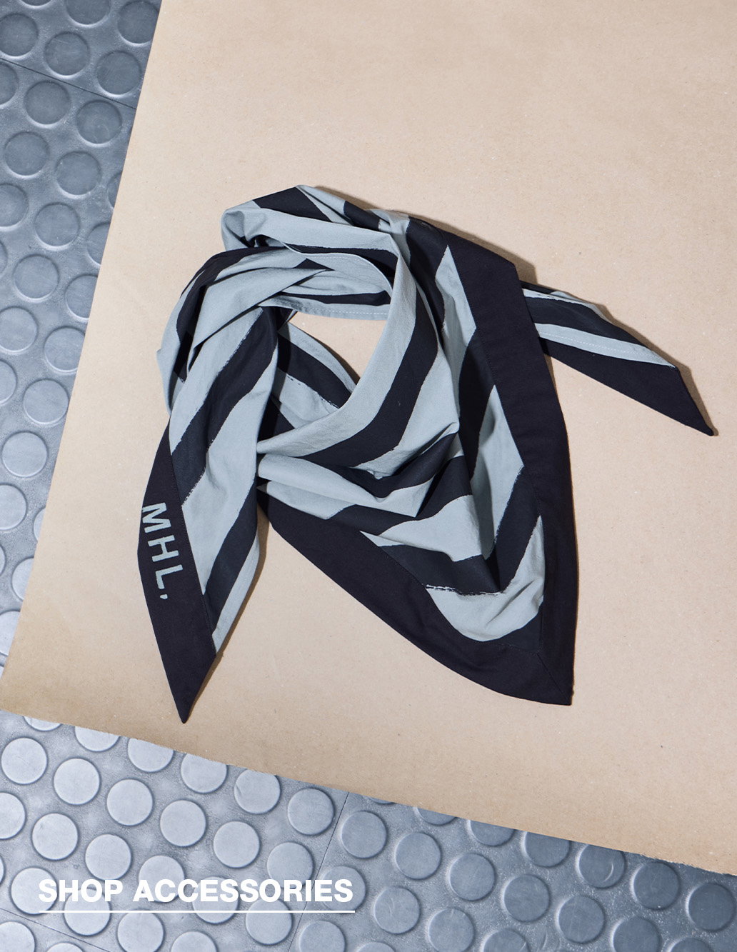 Striped cotton scarf from the MHL. Spring Summer Sale.