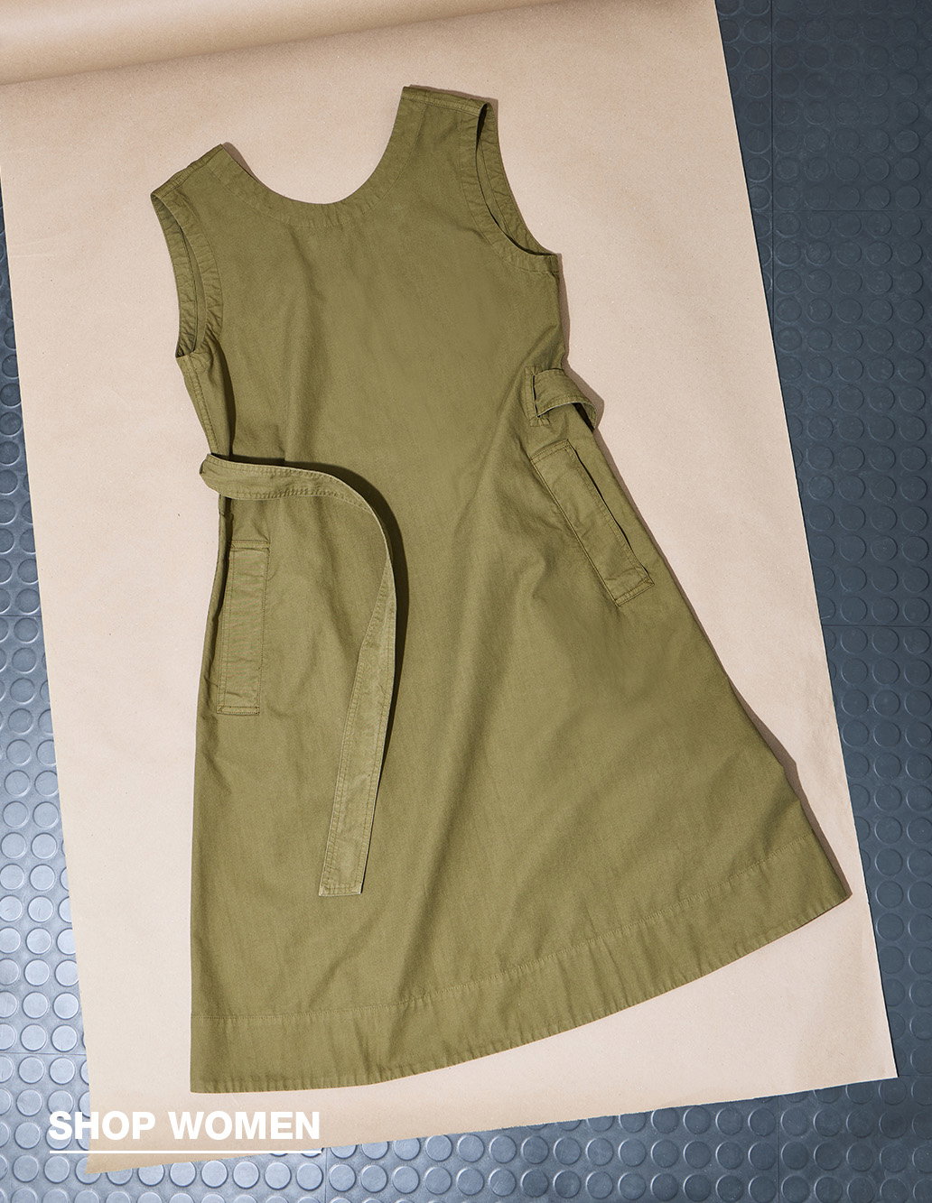 Olive cotton dress from the MHL. Spring Summer Sale.