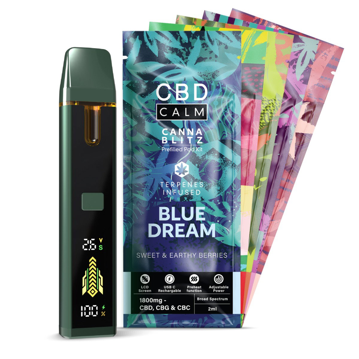 Image of CBD Calm CANNABLITZ 1800mg Prefilled Vape Kit