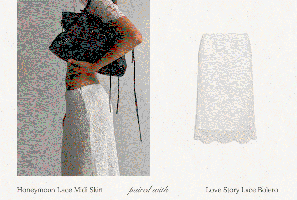 honeymoon lace midi skirt