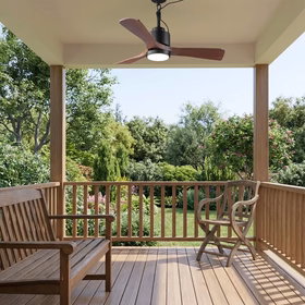 Vaczon 42 Inch IP54 Outdoor Hanging Buckle Downrod LED Fan with APP & Remote Control