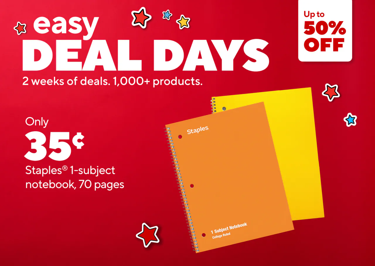 $.35 1-subject Notebooks