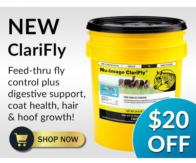 New Clarifly feed through fly control plus digestive, coat, and hoof support