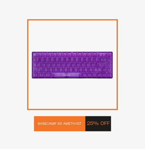 Basecamp 65 Keyboard Amethyst Clear Crystal