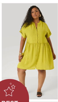 Cuffed V Neck Babydoll Dress