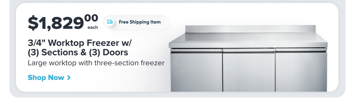 5O7O 71 3/4" Worktop Freezer w/ (3) Sections & (3) Doors, 115v (MEWF-72-A)