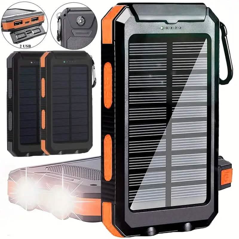 Image of 10000mAh Solar Power Bank with Flashlight