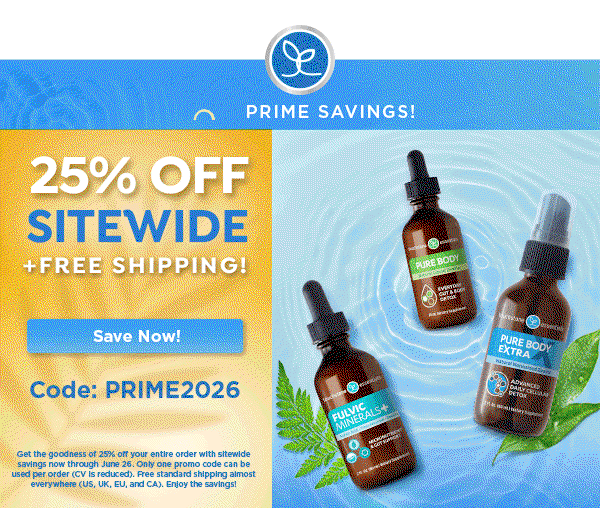 Prime Day Savings: 25% off Sitewide + Free Shipping. Use code PRIME2026.