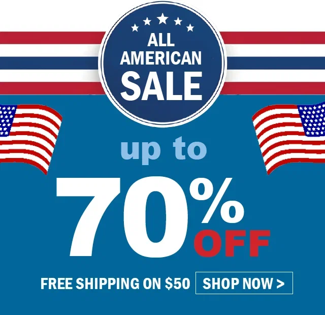 All American SALE! up to 70% off plus FREE shipping on $50 orders
