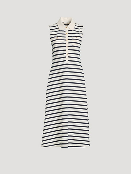 The Sea Breeze Midi Dress In Striped Print