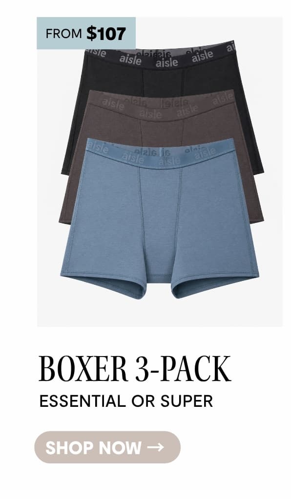 SHOP BOXERS IN ESSENTIAL OR SUPER