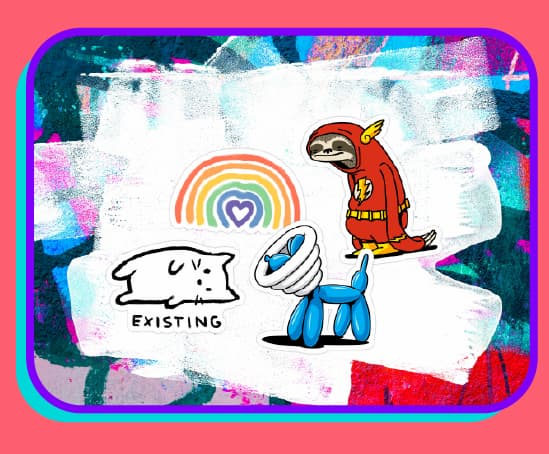 Stickers are slappable on laptops, water bottles, or anywhere that needs more personality.