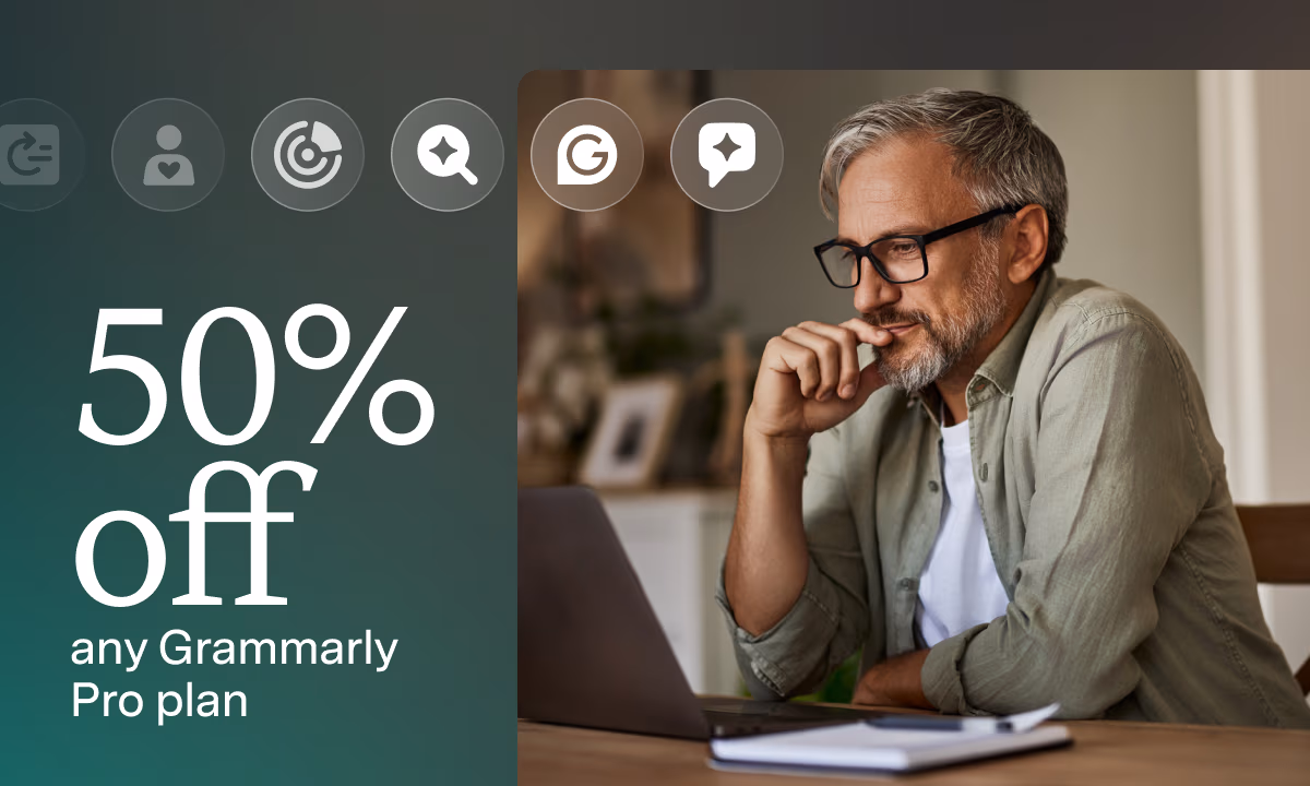50% off any Grammarly Pro plan