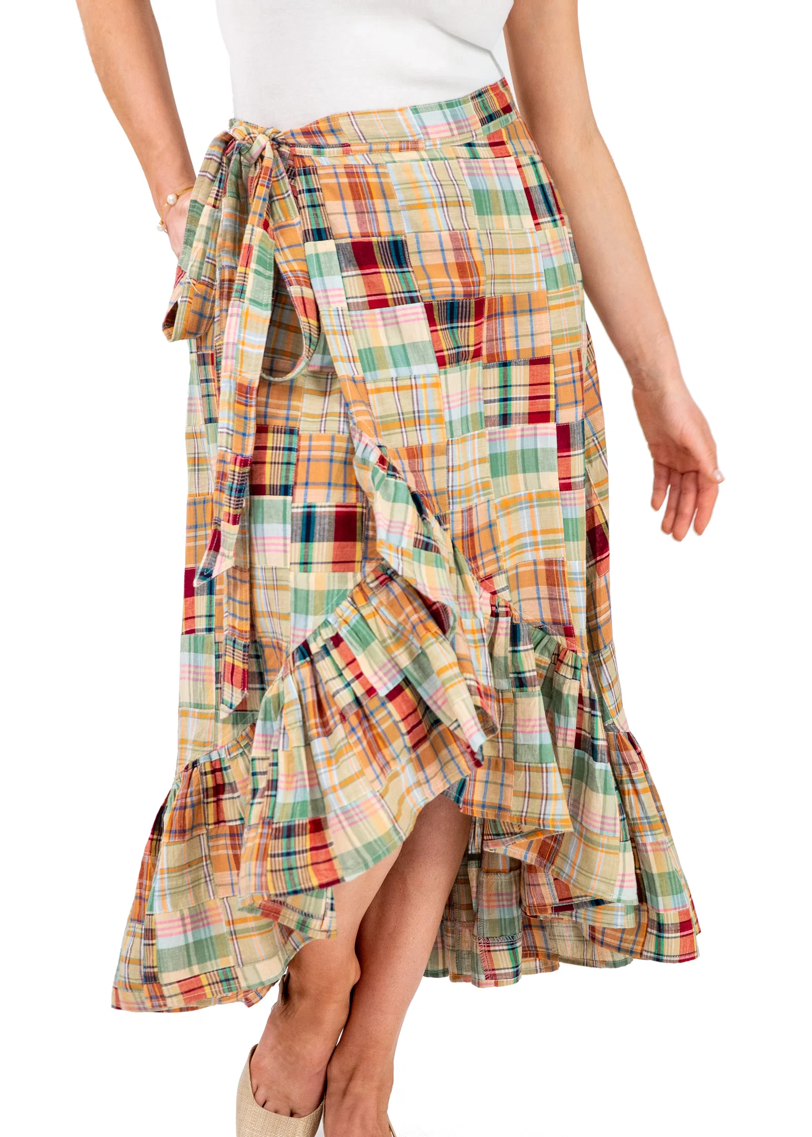 Image of Bar Harbor Patchwork Madras Skirt