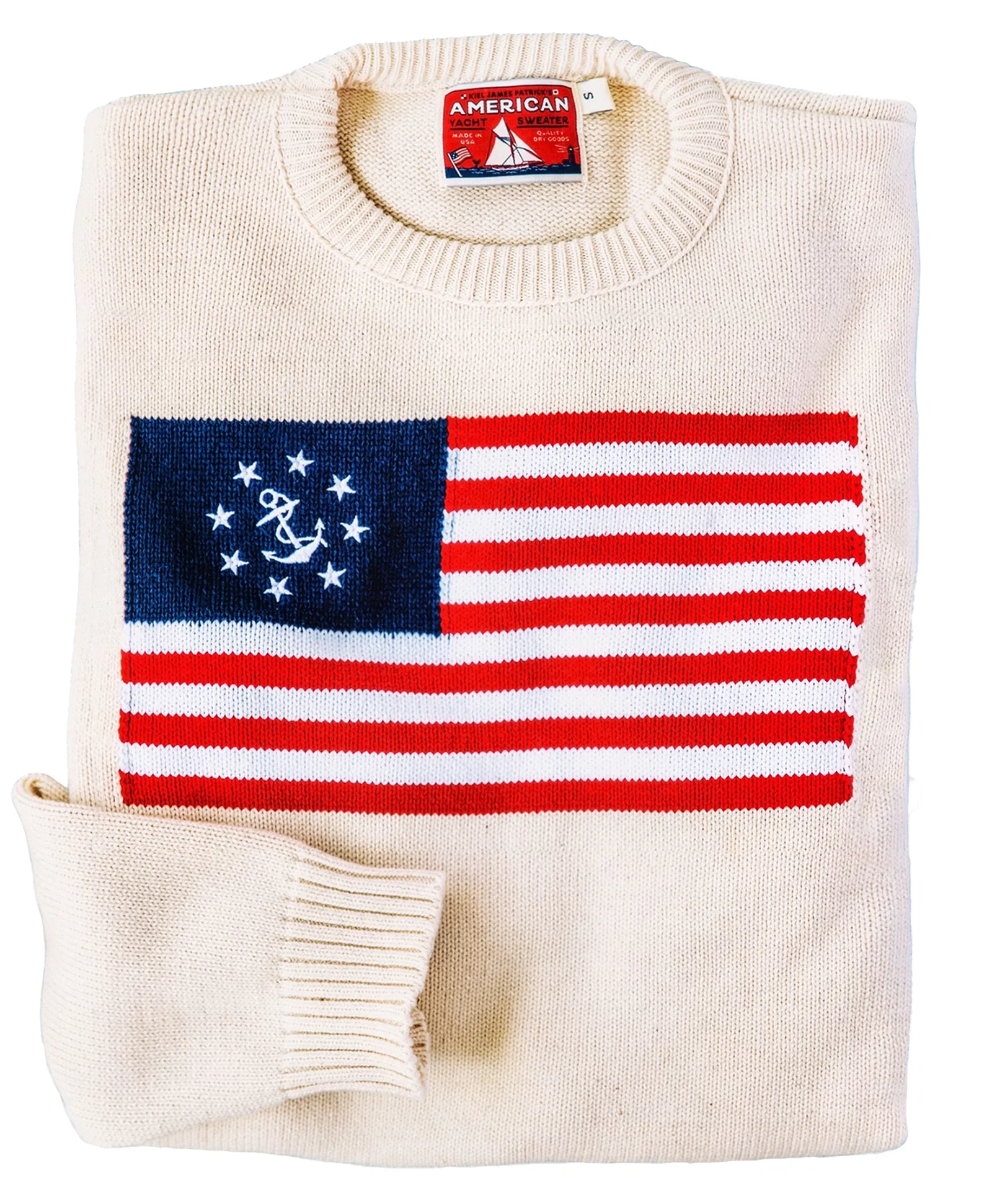 Image of American Yacht Flag Sweater in Cream