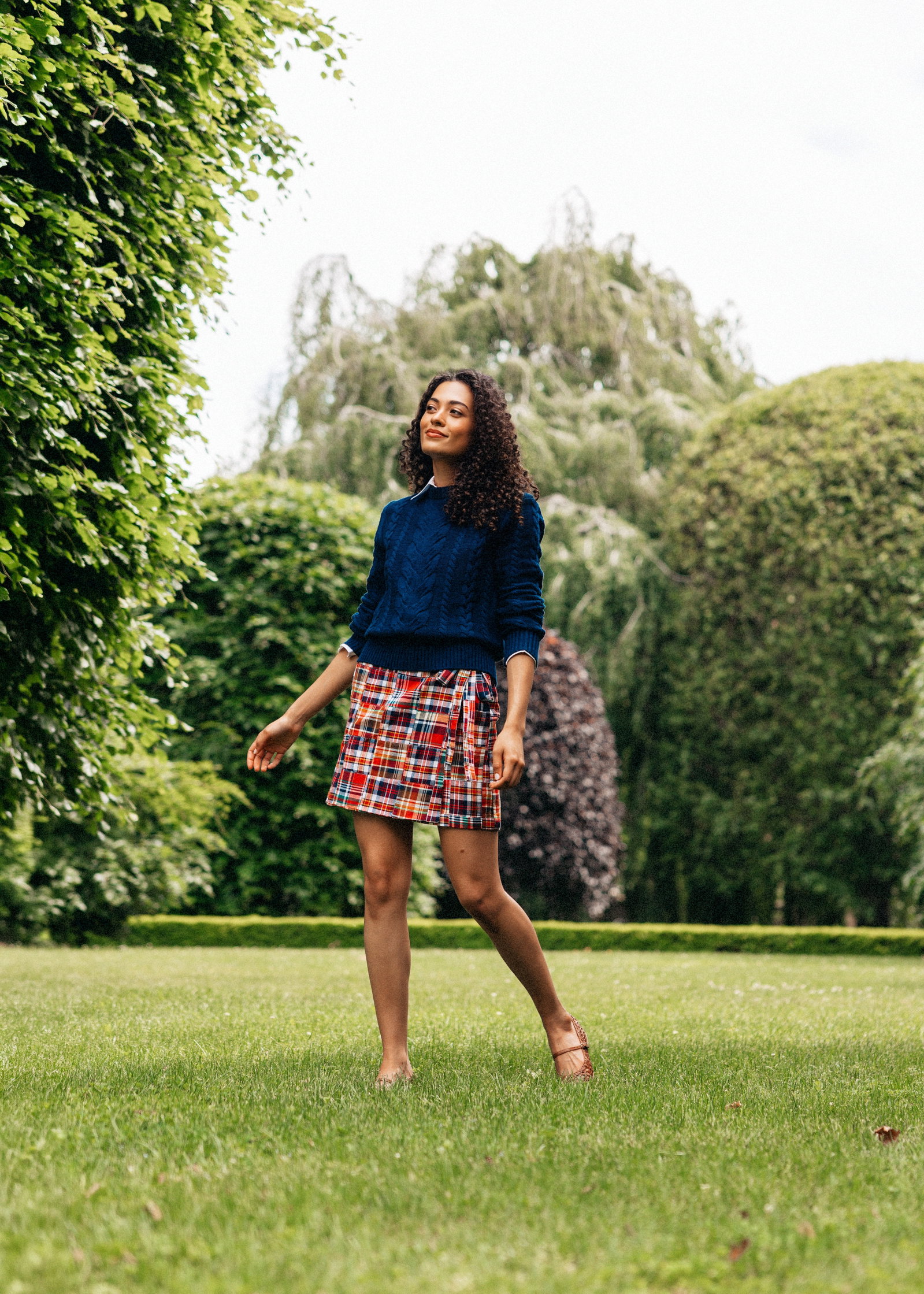 Bristol Patchwork Madras Wrap Skirt 