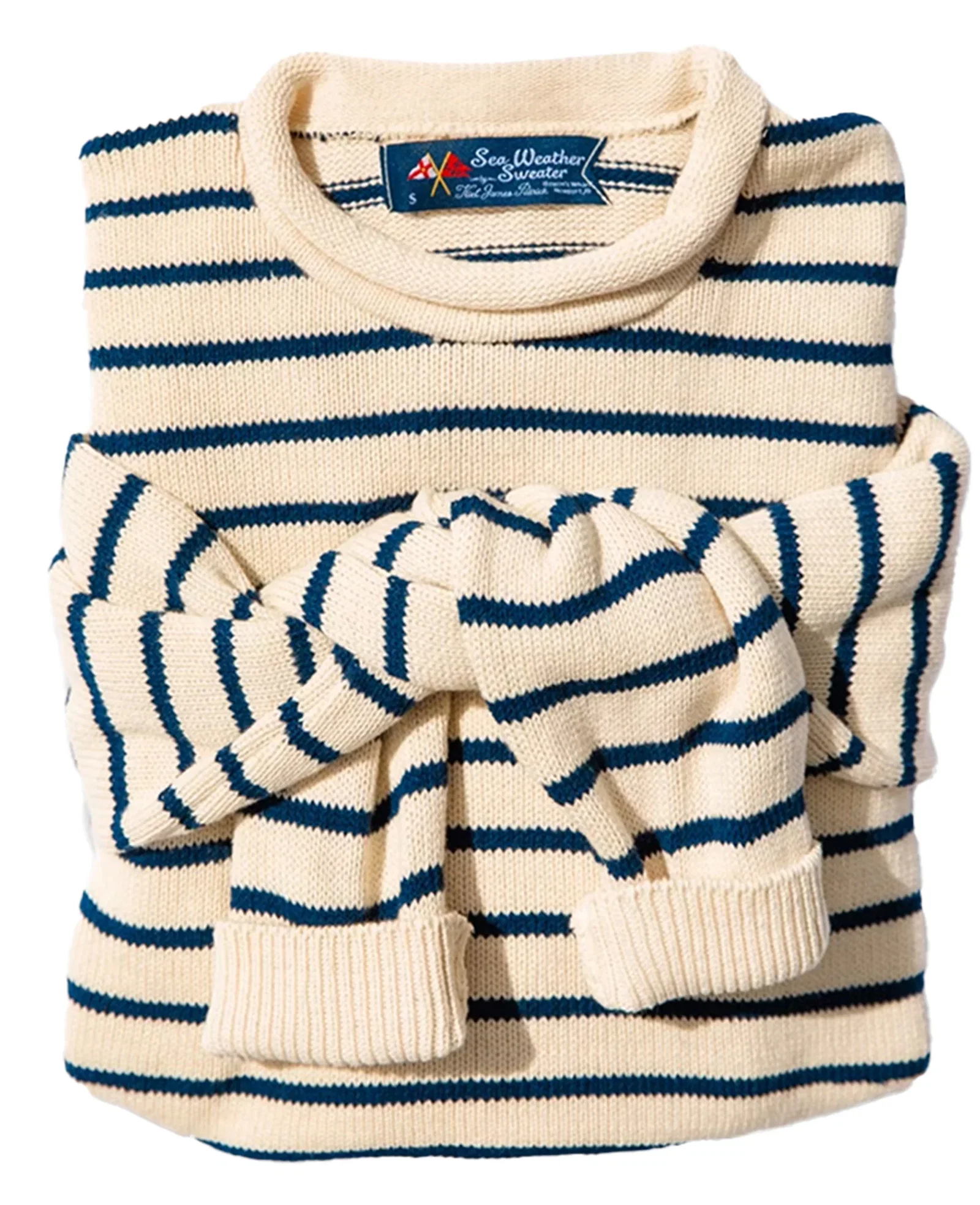 Image of Marina Striped Rollneck Sweater