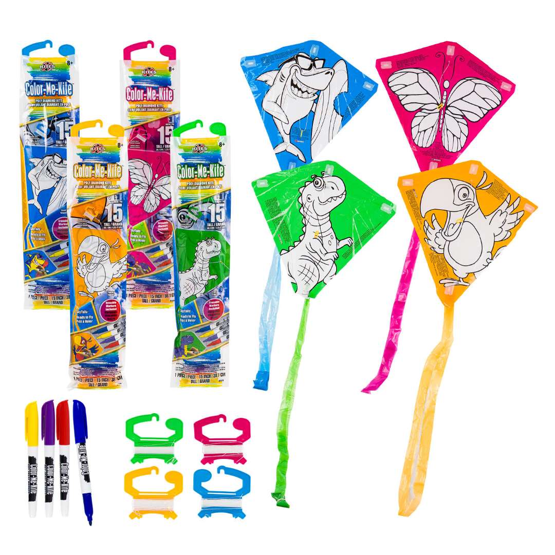 Diamond Shaped Color-Me-Kites, Assorted - 15"