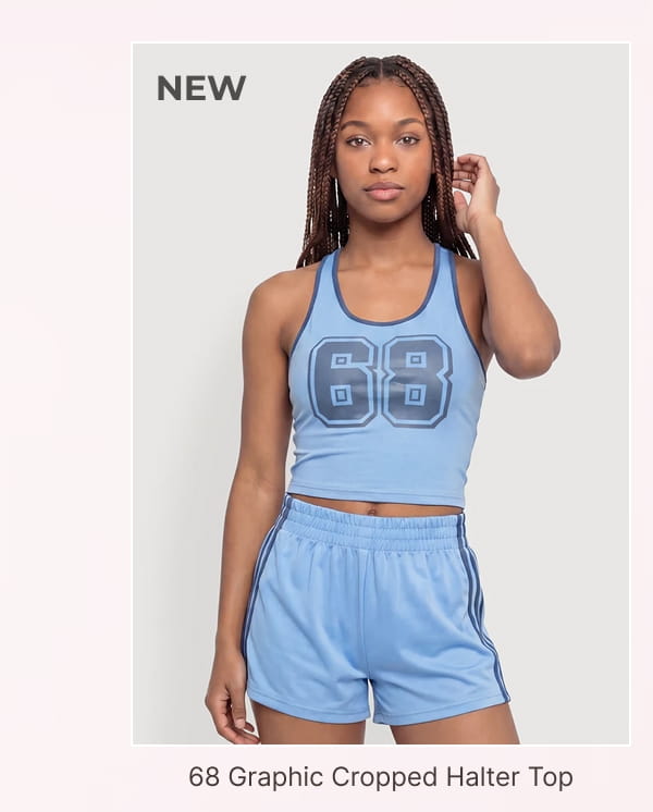 Shop 68 Graphic Cropped Halter Top