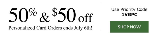 50% & $50 off Personalized Cards