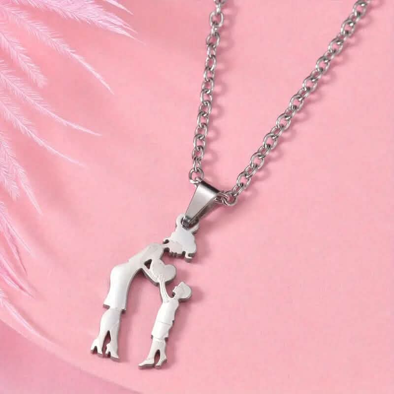 Image of Stainless Steel Heartfelt Mother-Daughter-Son Necklace