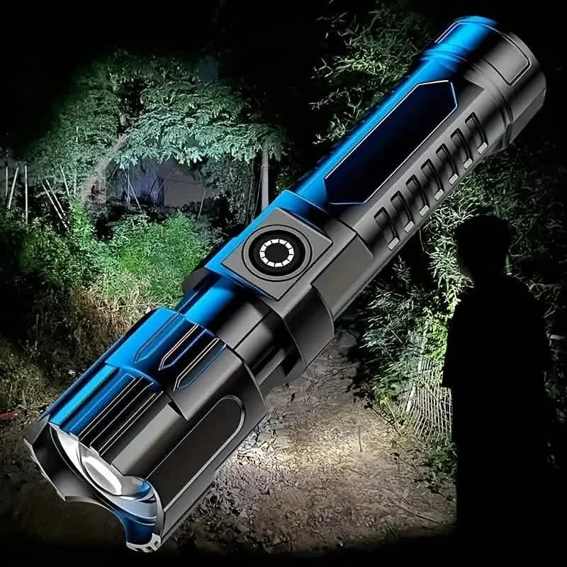 Image of Super Bright Flashlight, USB Rechargeable Telescopic Zoom Wide Beam