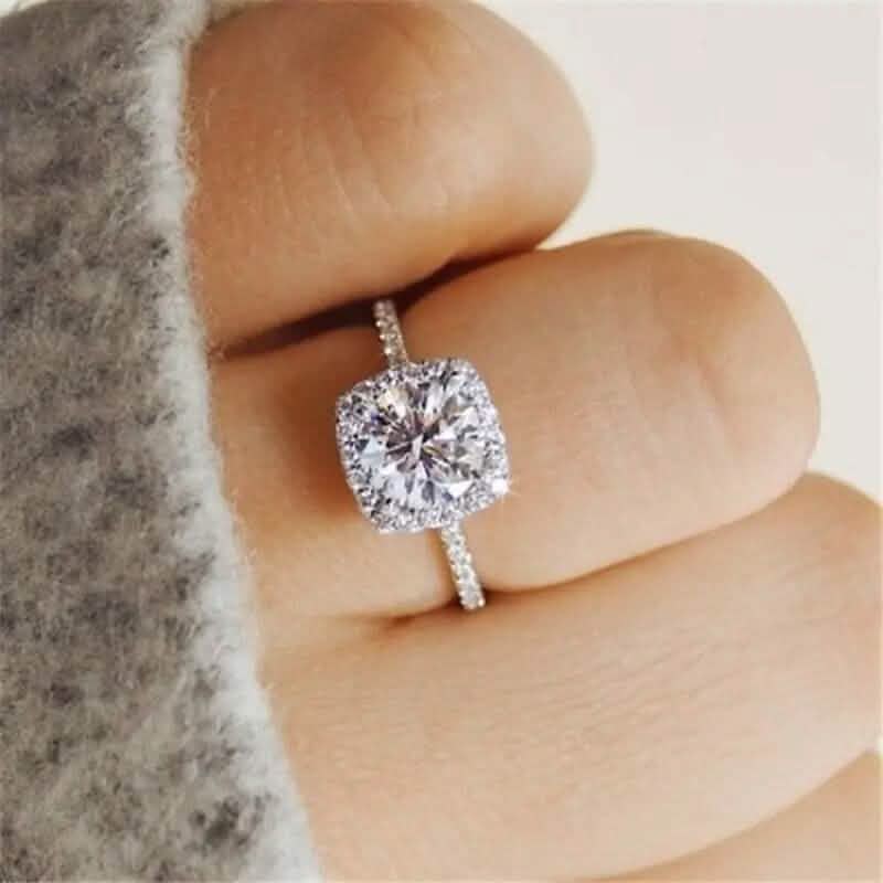 Image of Square Artificial Diamond Ring
