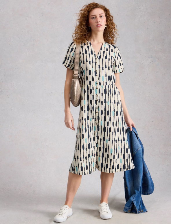 Shop Iris Linen Short Sleeve Dress
