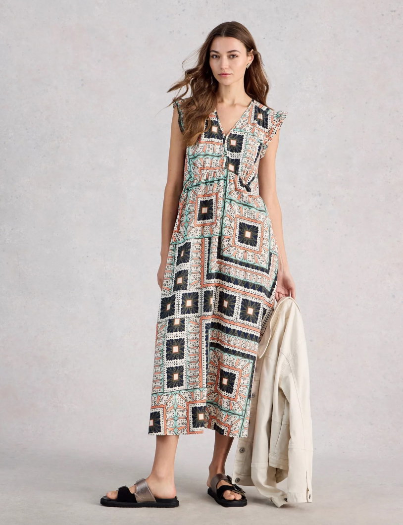 Shop Lorna Linen Blend Sleeveless Maxi Dress