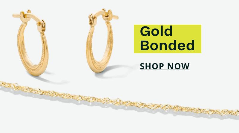 Pair of gold textured hoops & twisted gold chain.  Gold Bonded. Click here to shop now