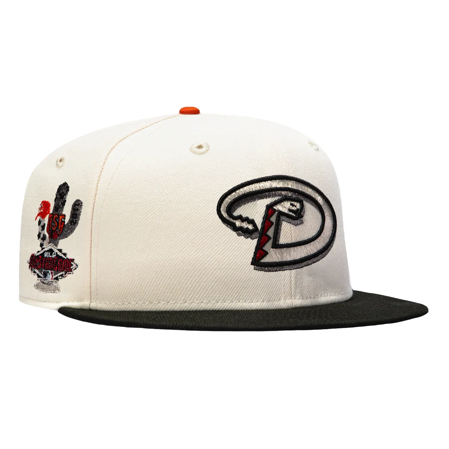 Image of New Era 59Fifty Arizona Diamondbacks 2011 All Star Game Patch D Hat - White, Black, Metallic Silver, Orange