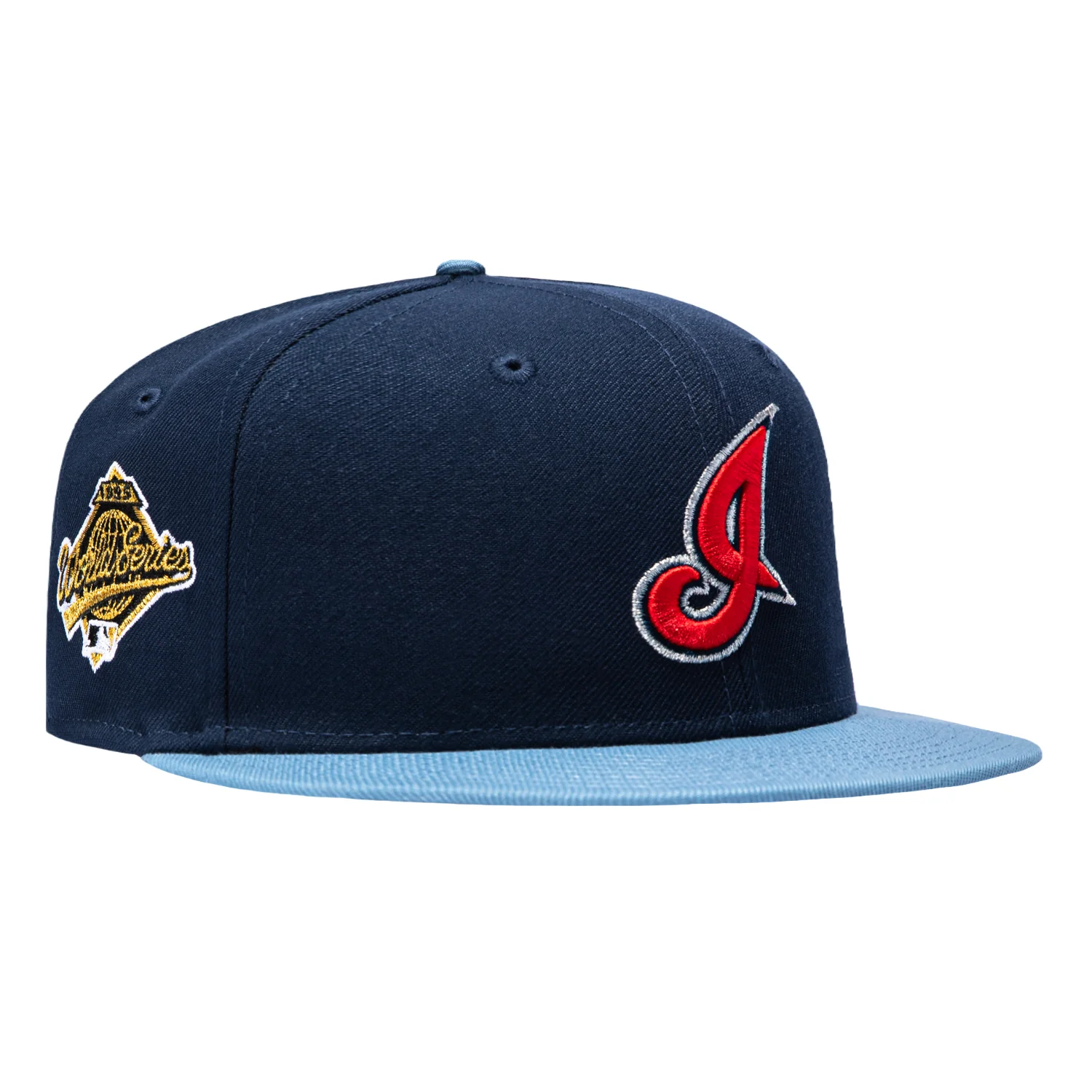 Image of New Era 59Fifty Cleveland Indians 1995 World Series Patch I Hat - Navy, Indigo