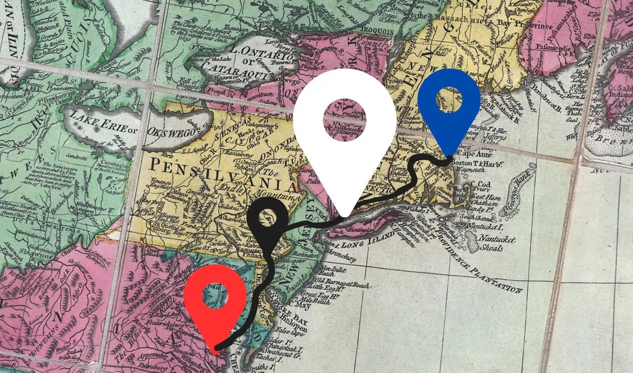 Image of a map of destinations
