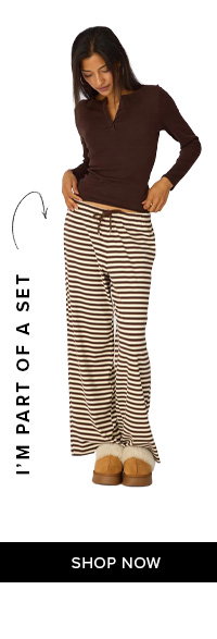 Brown Stripe Relaxed Lounge Pants