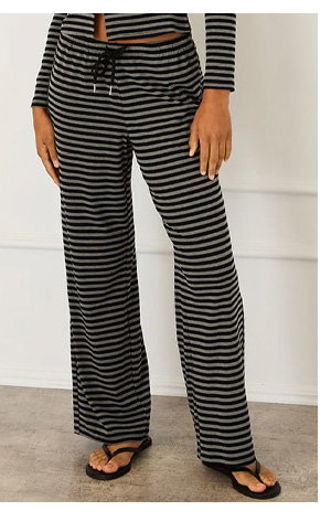Black Stripe Relaxed Lounge Pants