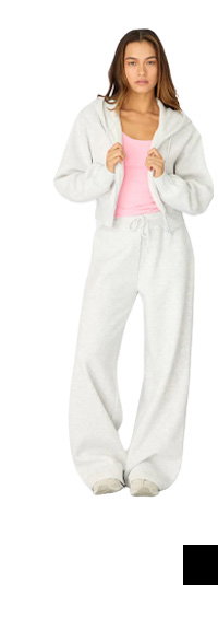 Grey Track Pants Wide Leg