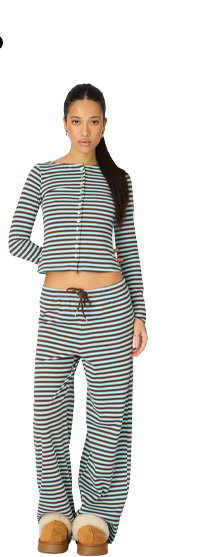 Blue Stripe Relaxed Lounge Pants