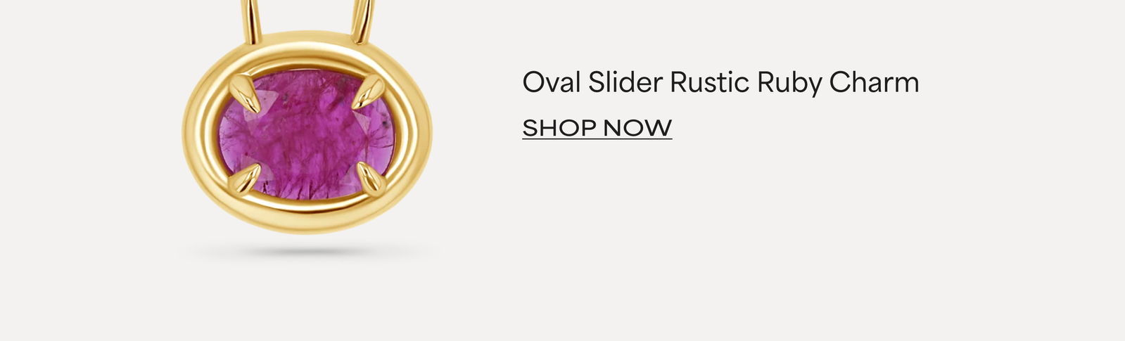Oval Slider Rustic Ruby Charm