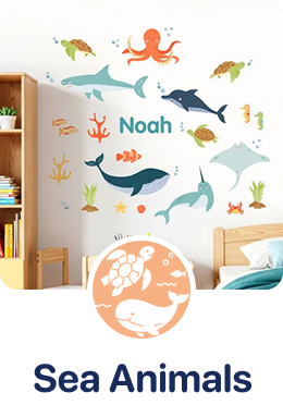 Bright Sea Animals Wall Stickers >